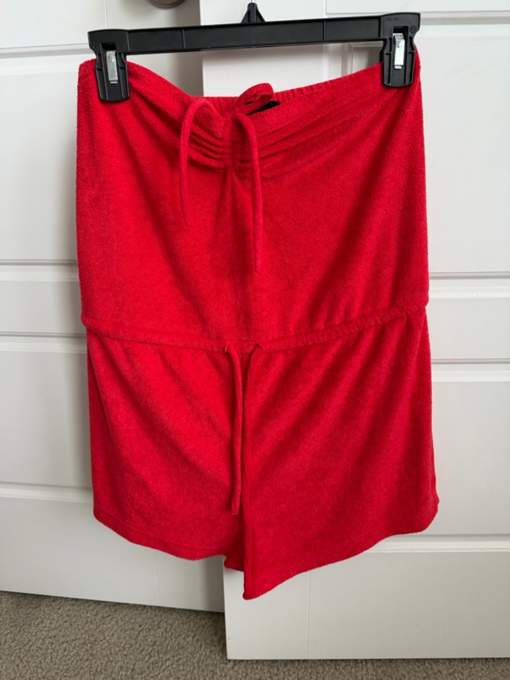 047 Urban Outfitters Out for Under Red Strapless Terry Romper Sz S